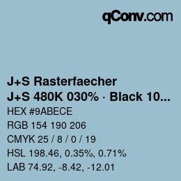 カラーコード: J+S Rasterfaecher - J+S 480K 030% · Black 10% | qconv.com