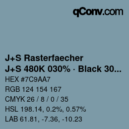 Code couleur: J+S Rasterfaecher - J+S 480K 030% · Black 30% | qconv.com