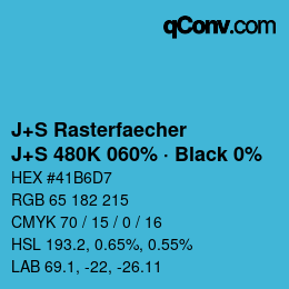 Code couleur: J+S Rasterfaecher - J+S 480K 060% · Black 0% | qconv.com
