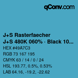 Farbcode: J+S Rasterfaecher - J+S 480K 060% · Black 10% | qconv.com