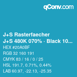 Code couleur: J+S Rasterfaecher - J+S 480K 070% · Black 10% | qconv.com