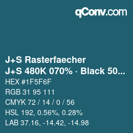 Farbcode: J+S Rasterfaecher - J+S 480K 070% · Black 50% | qconv.com