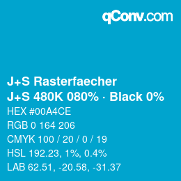 Code couleur: J+S Rasterfaecher - J+S 480K 080% · Black 0% | qconv.com