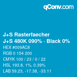 Farbcode: J+S Rasterfaecher - J+S 480K 090% · Black 0% | qconv.com