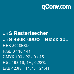 Farbcode: J+S Rasterfaecher - J+S 480K 090% · Black 30% | qconv.com