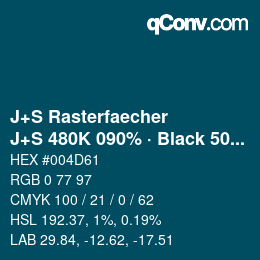 カラーコード: J+S Rasterfaecher - J+S 480K 090% · Black 50% | qconv.com
