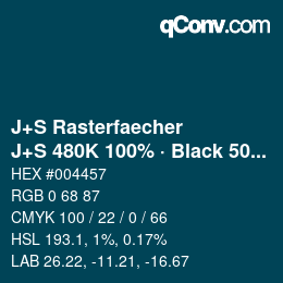 Farbcode: J+S Rasterfaecher - J+S 480K 100% · Black 50% | qconv.com