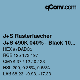 Code couleur: J+S Rasterfaecher - J+S 490K 040% · Black 10% | qconv.com