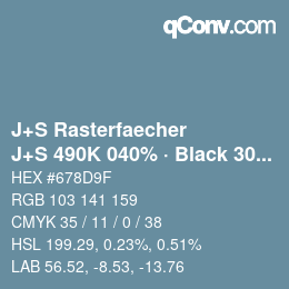 Code couleur: J+S Rasterfaecher - J+S 490K 040% · Black 30% | qconv.com