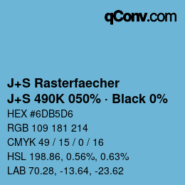 カラーコード: J+S Rasterfaecher - J+S 490K 050% · Black 0% | qconv.com