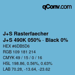 Color code: J+S Rasterfaecher - J+S 490K 050% · Black 0% | qconv.com