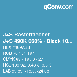 Farbcode: J+S Rasterfaecher - J+S 490K 060% · Black 10% | qconv.com