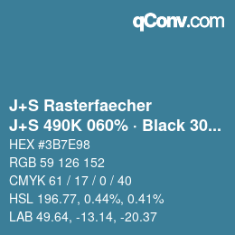 Farbcode: J+S Rasterfaecher - J+S 490K 060% · Black 30% | qconv.com