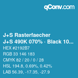 Farbcode: J+S Rasterfaecher - J+S 490K 070% · Black 10% | qconv.com