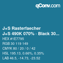 Code couleur: J+S Rasterfaecher - J+S 490K 070% · Black 30% | qconv.com