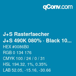 Farbcode: J+S Rasterfaecher - J+S 490K 080% · Black 10% | qconv.com