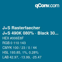 カラーコード: J+S Rasterfaecher - J+S 490K 080% · Black 30% | qconv.com