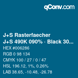 Farbcode: J+S Rasterfaecher - J+S 490K 090% · Black 30% | qconv.com