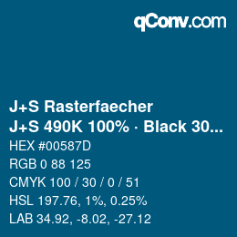 Farbcode: J+S Rasterfaecher - J+S 490K 100% · Black 30% | qconv.com