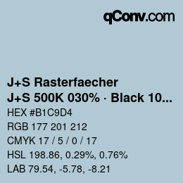 カラーコード: J+S Rasterfaecher - J+S 500K 030% · Black 10% | qconv.com