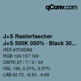 Farbcode: J+S Rasterfaecher - J+S 500K 050% · Black 30% | qconv.com