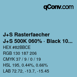 Code couleur: J+S Rasterfaecher - J+S 500K 060% · Black 10% | qconv.com