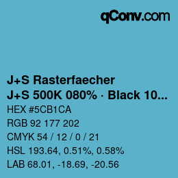 Farbcode: J+S Rasterfaecher - J+S 500K 080% · Black 10% | qconv.com