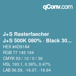 Farbcode: J+S Rasterfaecher - J+S 500K 080% · Black 30% | qconv.com