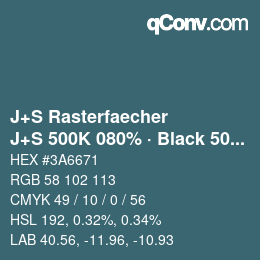 Code couleur: J+S Rasterfaecher - J+S 500K 080% · Black 50% | qconv.com