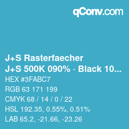 Farbcode: J+S Rasterfaecher - J+S 500K 090% · Black 10% | qconv.com