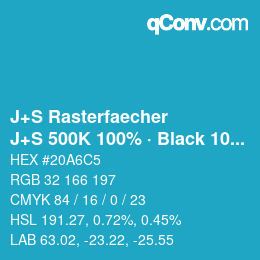 カラーコード: J+S Rasterfaecher - J+S 500K 100% · Black 10% | qconv.com