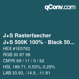Farbcode: J+S Rasterfaecher - J+S 500K 100% · Black 50% | qconv.com