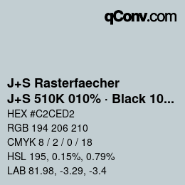 Code couleur: J+S Rasterfaecher - J+S 510K 010% · Black 10% | qconv.com