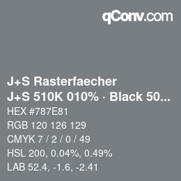 Code couleur: J+S Rasterfaecher - J+S 510K 010% · Black 50% | qconv.com