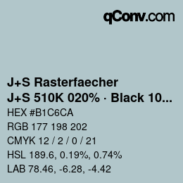 Code couleur: J+S Rasterfaecher - J+S 510K 020% · Black 10% | qconv.com