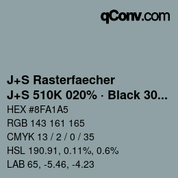 Code couleur: J+S Rasterfaecher - J+S 510K 020% · Black 30% | qconv.com