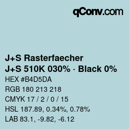カラーコード: J+S Rasterfaecher - J+S 510K 030% · Black 0% | qconv.com