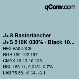 Farbcode: J+S Rasterfaecher - J+S 510K 030% · Black 10% | qconv.com