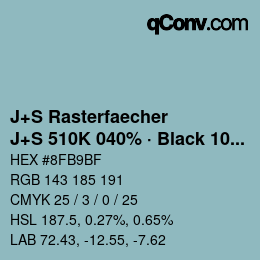 カラーコード: J+S Rasterfaecher - J+S 510K 040% · Black 10% | qconv.com