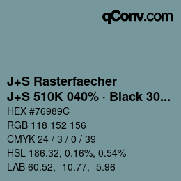 カラーコード: J+S Rasterfaecher - J+S 510K 040% · Black 30% | qconv.com