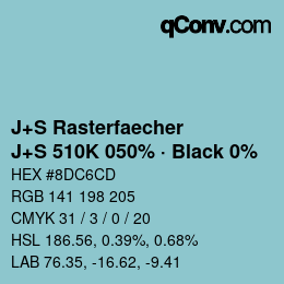 Code couleur: J+S Rasterfaecher - J+S 510K 050% · Black 0% | qconv.com