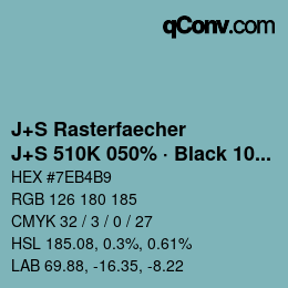 Code couleur: J+S Rasterfaecher - J+S 510K 050% · Black 10% | qconv.com