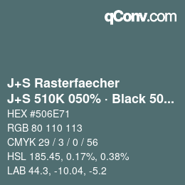 Farbcode: J+S Rasterfaecher - J+S 510K 050% · Black 50% | qconv.com