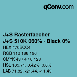 Code couleur: J+S Rasterfaecher - J+S 510K 060% · Black 0% | qconv.com
