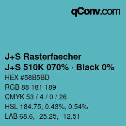 Farbcode: J+S Rasterfaecher - J+S 510K 070% · Black 0% | qconv.com