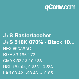 Farbcode: J+S Rasterfaecher - J+S 510K 070% · Black 10% | qconv.com