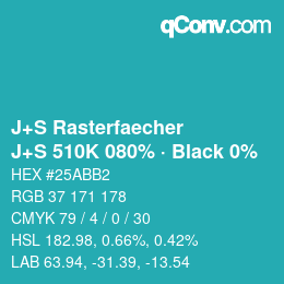 カラーコード: J+S Rasterfaecher - J+S 510K 080% · Black 0% | qconv.com