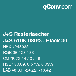 Code couleur: J+S Rasterfaecher - J+S 510K 080% · Black 30% | qconv.com