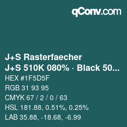 Code couleur: J+S Rasterfaecher - J+S 510K 080% · Black 50% | qconv.com