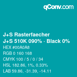 Color code: J+S Rasterfaecher - J+S 510K 090% · Black 0% | qconv.com